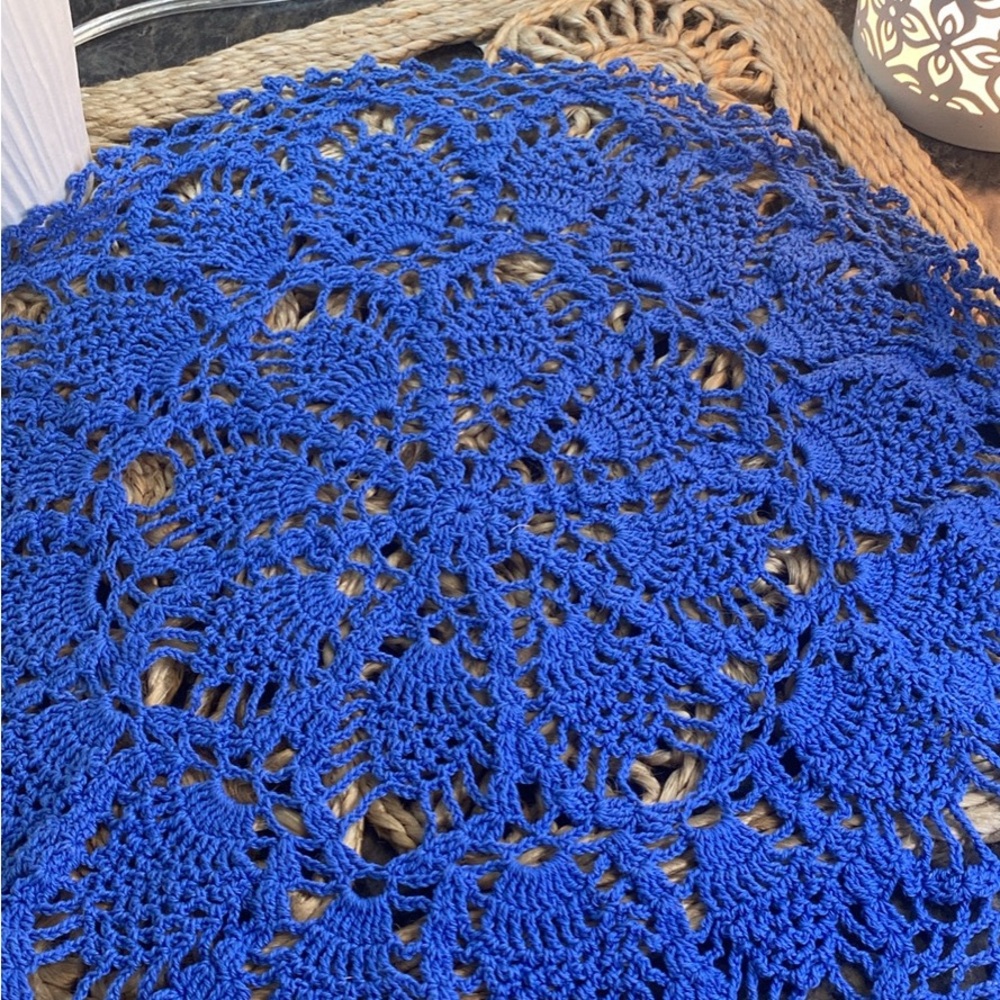 Vintage Blue Crochet Doilies